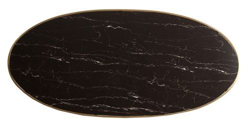 Table basse résine imitation marbre noir et métal doré Nath - Photo n°3; ?>