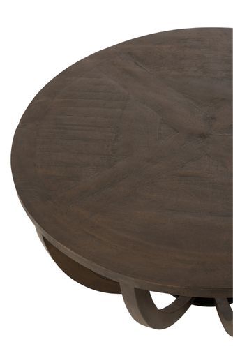 Table basse ronde bois de manguier foncé Roma L 90 cm - Photo n°3; ?>