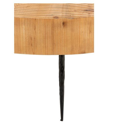 Table basse ronde bois massif clair et pieds métal noir Bialli - Photo n°2; ?>