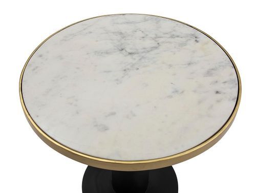 Table basse ronde design marbre et metal doré et noir Vinja - Photo n°2; ?>