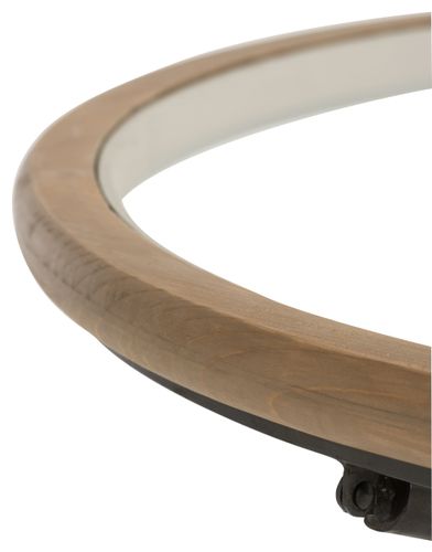 Table basse ronde en bois et verre naturel large Ilano D 100 cm - Photo n°2; ?>