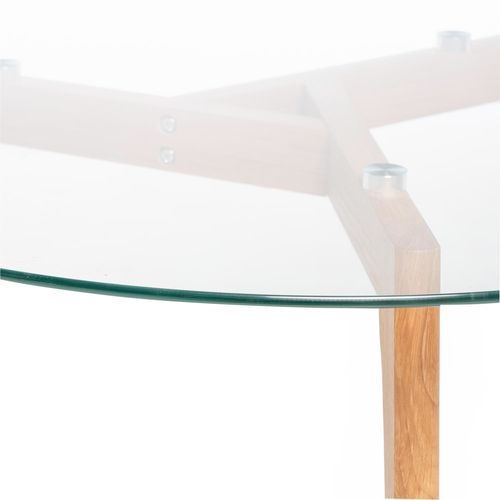 Table basse ronde verre trempé et bois naturel Fiord 90 cm - Photo n°3; ?>