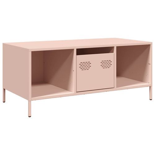 Table basse rose 101,5x50x43,5 cm acier laminé à froid - Photo n°2; ?>