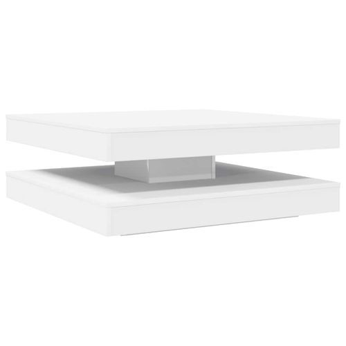 Table basse rotative à 360 degrés blanc 90x90x34,5 cm - Photo n°2; ?>