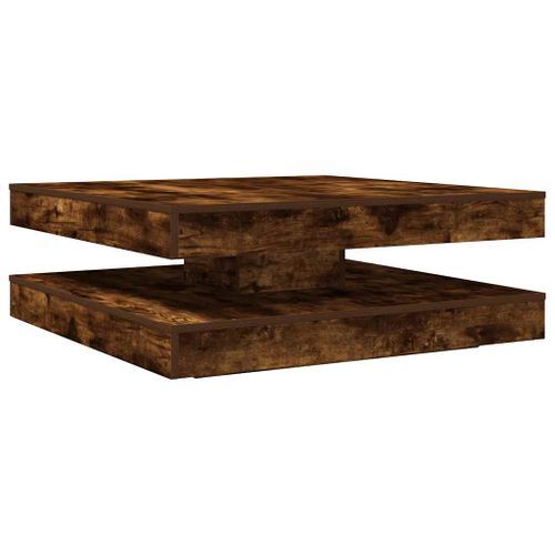 Table basse rotative à 360 degrés chêne fumé 90x90x34,5 cm - Photo n°2; ?>