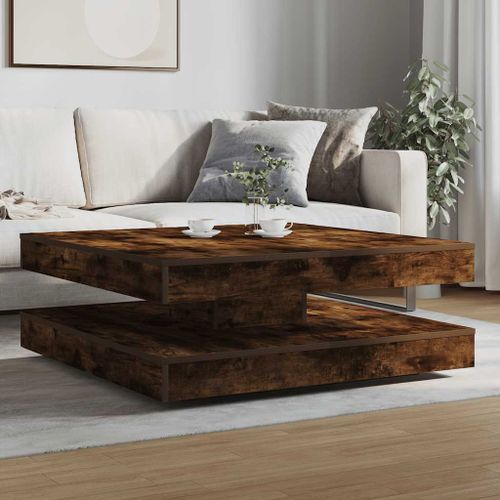 Table basse rotative à 360 degrés chêne fumé 90x90x34,5 cm - Photo n°3; ?>