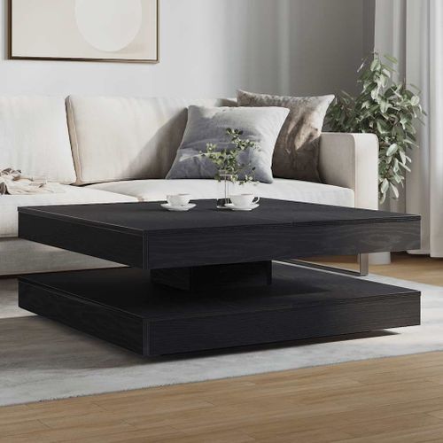 Table basse rotative à 360 degrés chêne noir 90x90x34,5 cm - Photo n°3; ?>