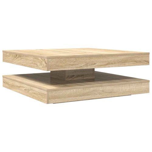 Table basse rotative à 360 degrés chêne sonoma 90x90x34,5 cm - Photo n°2; ?>