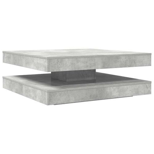 Table basse rotative à 360 degrés gris béton 90x90x34,5 cm - Photo n°2; ?>