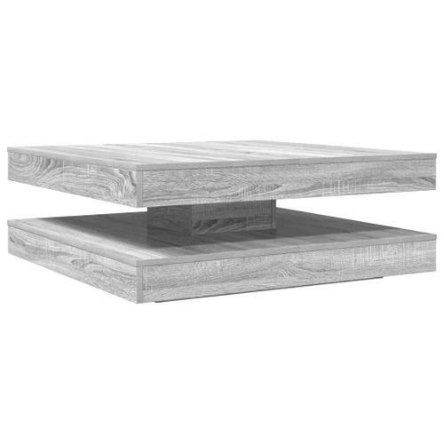 Table basse rotative à 360 degrés sonoma gris 90x90x34,5 cm - Photo n°2; ?>