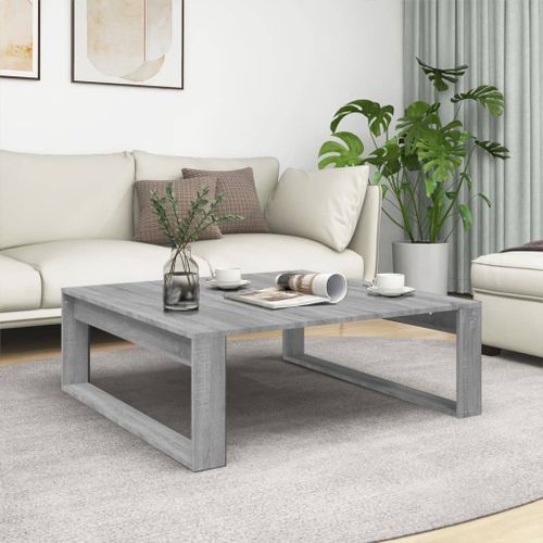 Table basse Sonoma gris 100x100x35 cm Bois d'ingénierie - Photo n°2; ?>