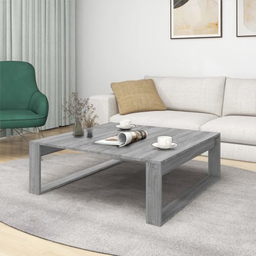 Table basse Sonoma gris 100x100x35 cm Bois d'ingénierie - Photo n°3; ?>