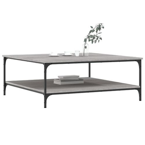 Table basse sonoma gris 100x100x40 cm bois d'ingénierie - Photo n°3; ?>