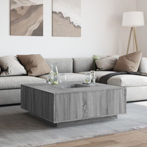 Table basse sonoma gris 100x100x40 cm bois d'ingénierie - Photo n°3; ?>