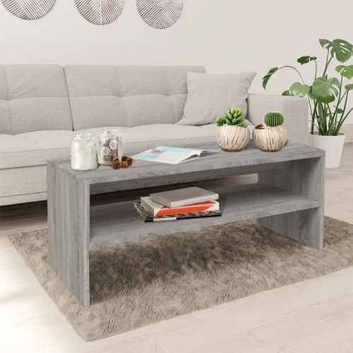 Table basse Sonoma gris 100x40x40 cm Bois d'ingénierie - Photo n°2; ?>