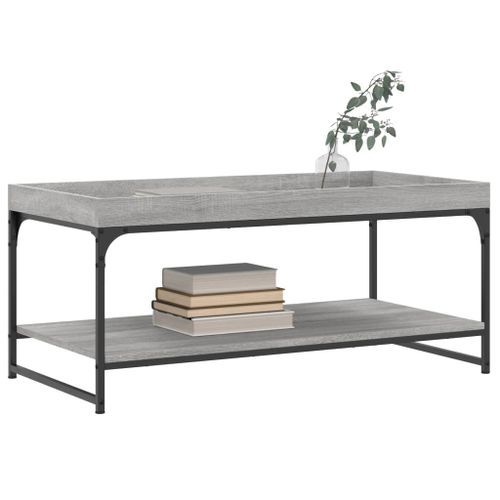 Table basse sonoma gris 100x49x45 cm bois d'ingénierie - Photo n°3; ?>