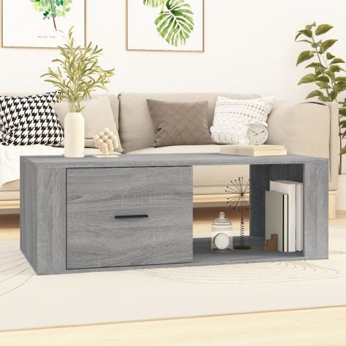 Table basse Sonoma gris 100x50,5x35 cm Bois d'ingénierie - Photo n°2; ?>