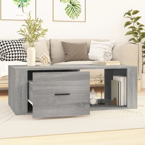 Table basse Sonoma gris 100x50,5x35 cm Bois d'ingénierie - Photo n°3; ?>