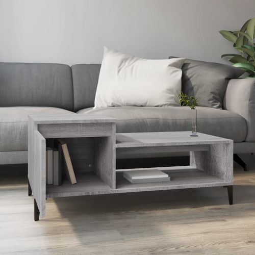 Table basse Sonoma gris 100x50x45 cm Bois d'ingénierie - Photo n°3; ?>