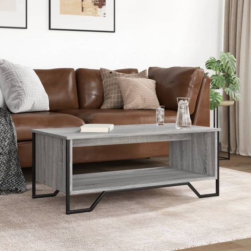 Table basse sonoma gris 100x51x40 cm bois d'ingénierie - Photo n°3; ?>