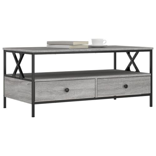 Table basse sonoma gris 100x51x45 cm bois d'ingénierie - Photo n°3; ?>