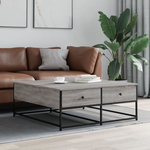 Table basse sonoma gris 100x99x40 cm bois d'ingénierie - Photo n°2; ?>