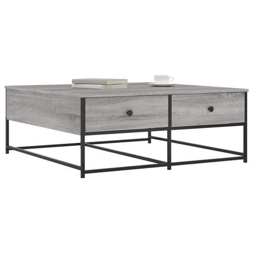 Table basse sonoma gris 100x99x40 cm bois d'ingénierie - Photo n°3; ?>