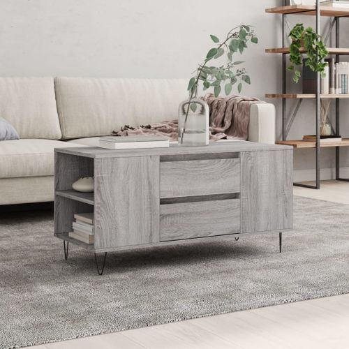 Table basse sonoma gris 102x44,5x50 cm bois d'ingénierie - Photo n°2; ?>