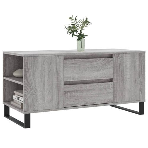 Table basse sonoma gris 102x44,5x50 cm bois d'ingénierie - Photo n°3; ?>