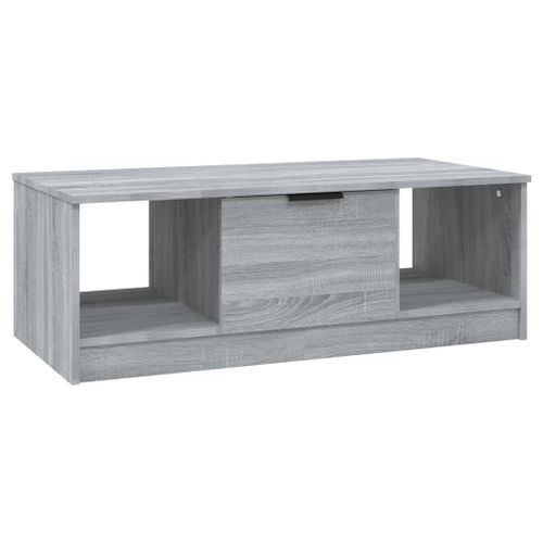 Table basse sonoma gris 102x50x36 cm bois d'ingénierie - Photo n°2; ?>