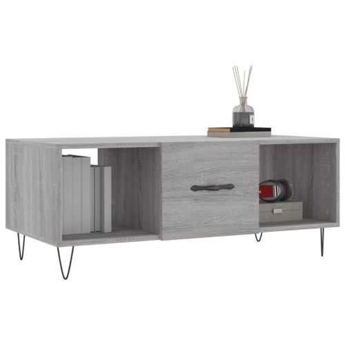 Table basse sonoma gris 102x50x40 cm bois d'ingénierie - Photo n°3; ?>