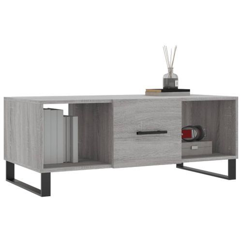 Table basse sonoma gris 102x50x40 cm bois d'ingénierie - Photo n°3; ?>