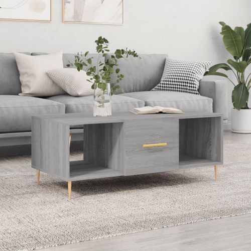 Table basse sonoma gris 102x50x40 cm bois d'ingénierie - Photo n°2; ?>