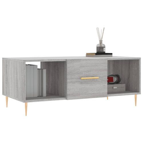 Table basse sonoma gris 102x50x40 cm bois d'ingénierie - Photo n°3; ?>