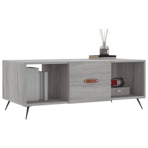 Table basse sonoma gris 102x50x40 cm bois d'ingénierie - Photo n°3; ?>