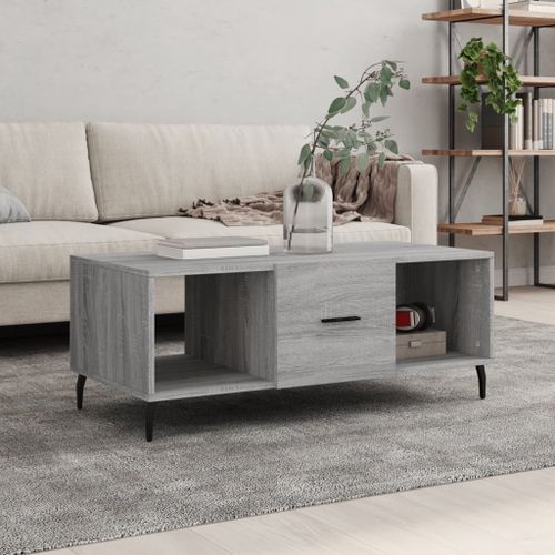 Table basse sonoma gris 102x50x40 cm bois d'ingénierie - Photo n°2; ?>