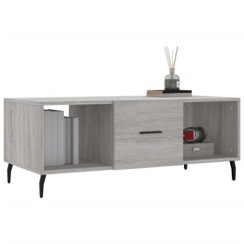 Table basse sonoma gris 102x50x40 cm bois d'ingénierie - Photo n°3; ?>