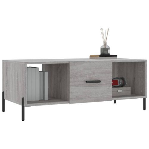 Table basse sonoma gris 102x50x40 cm bois d'ingénierie - Photo n°3; ?>