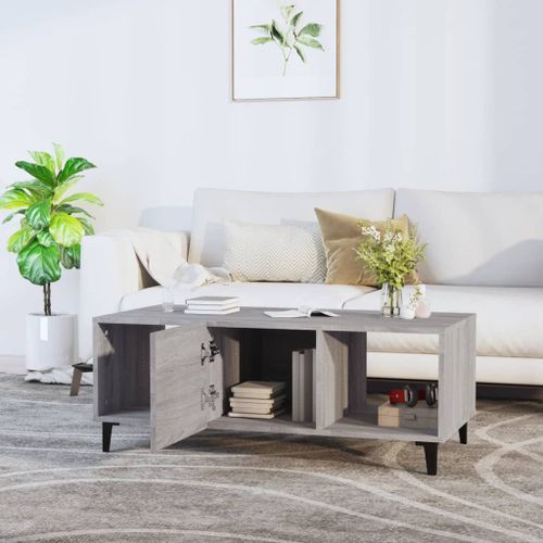 Table basse sonoma gris 102x50x40 cm bois d'ingénierie - Photo n°3; ?>