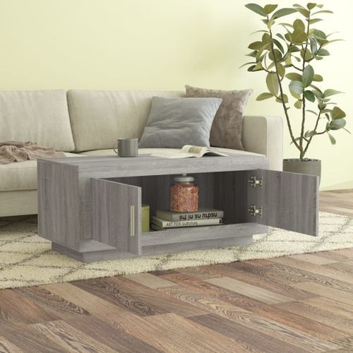 Table basse Sonoma gris 102x50x45 cm Bois d'ingénierie - Photo n°3; ?>