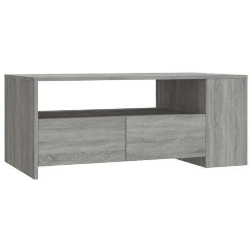 Table basse sonoma gris 102x55x42 cm bois d'ingénierie - Photo n°2; ?>