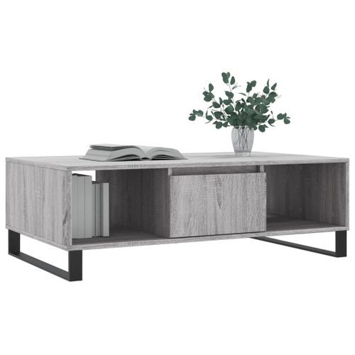 Table basse sonoma gris 104x60x35 cm bois d'ingénierie - Photo n°3; ?>