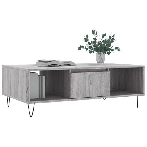 Table basse sonoma gris 104x60x35 cm bois d'ingénierie - Photo n°3; ?>