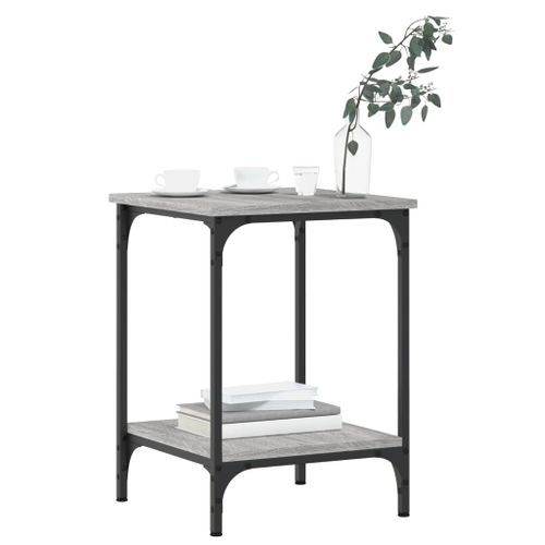 Table basse sonoma gris 40x40x55 cm bois d'ingénierie - Photo n°3; ?>