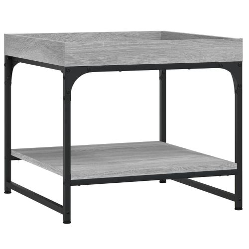 Table basse sonoma gris 49,5x49,5x45 cm bois d'ingénierie - Photo n°2; ?>