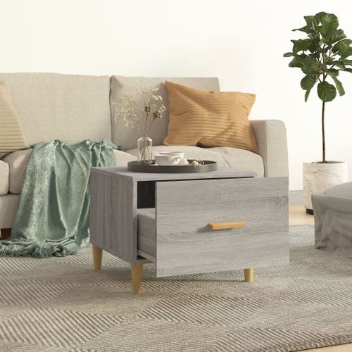 Table basse Sonoma gris 50x50x40 cm Bois d'ingénierie - Photo n°3; ?>