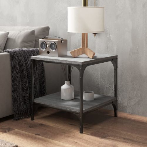 Table basse Sonoma gris 50x50x40 cm Bois d'ingénierie - Photo n°3; ?>