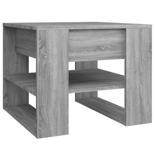 Table basse sonoma gris 55,5x55x45 cm bois d'ingénierie - Photo n°2; ?>