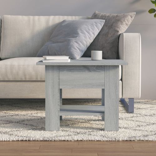 Table basse Sonoma gris 55x55x42 cm bois d'ingénierie - Photo n°3; ?>