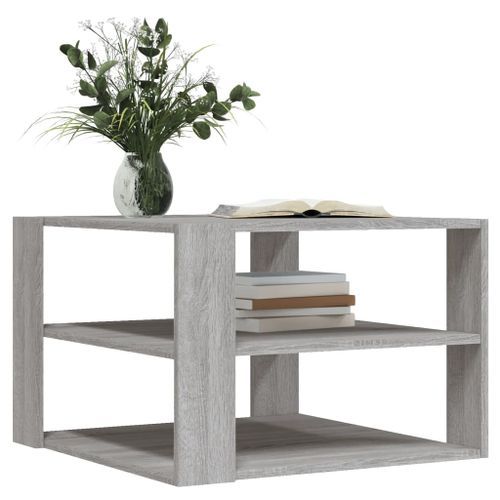 Table basse sonoma gris 59,5x59,5x40 cm bois d'ingénierie - Photo n°3; ?>